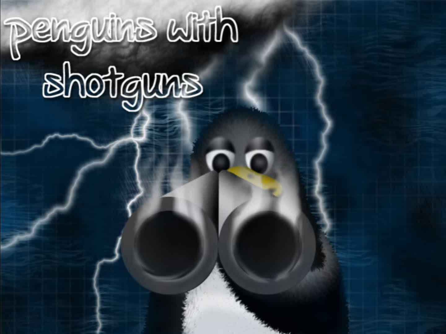 penguins with shotguns